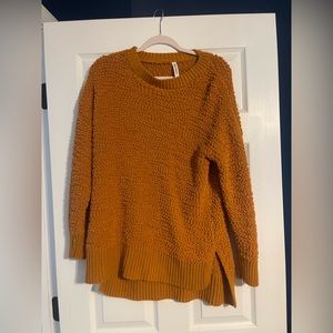 Mustard colored popcorn sweater